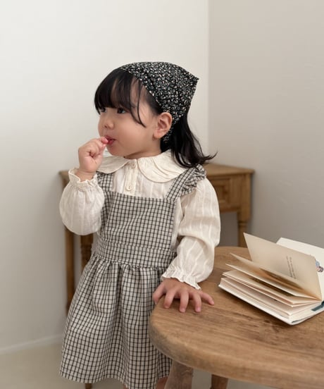 【即納】  volume collar blouse