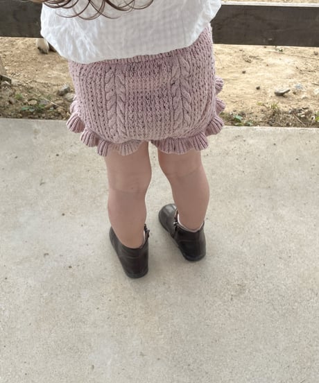 再入荷 【即納】 knit frilled hem bloomer ( ivory / pink )