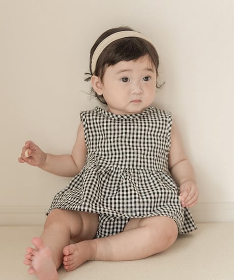 【即納】  bebe gingham check set up