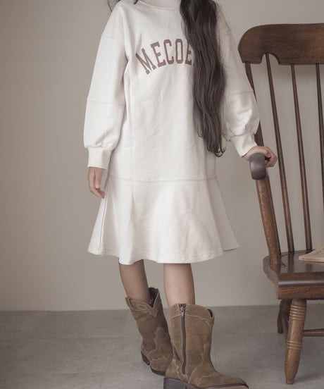 【即納】logo sweat onepiece