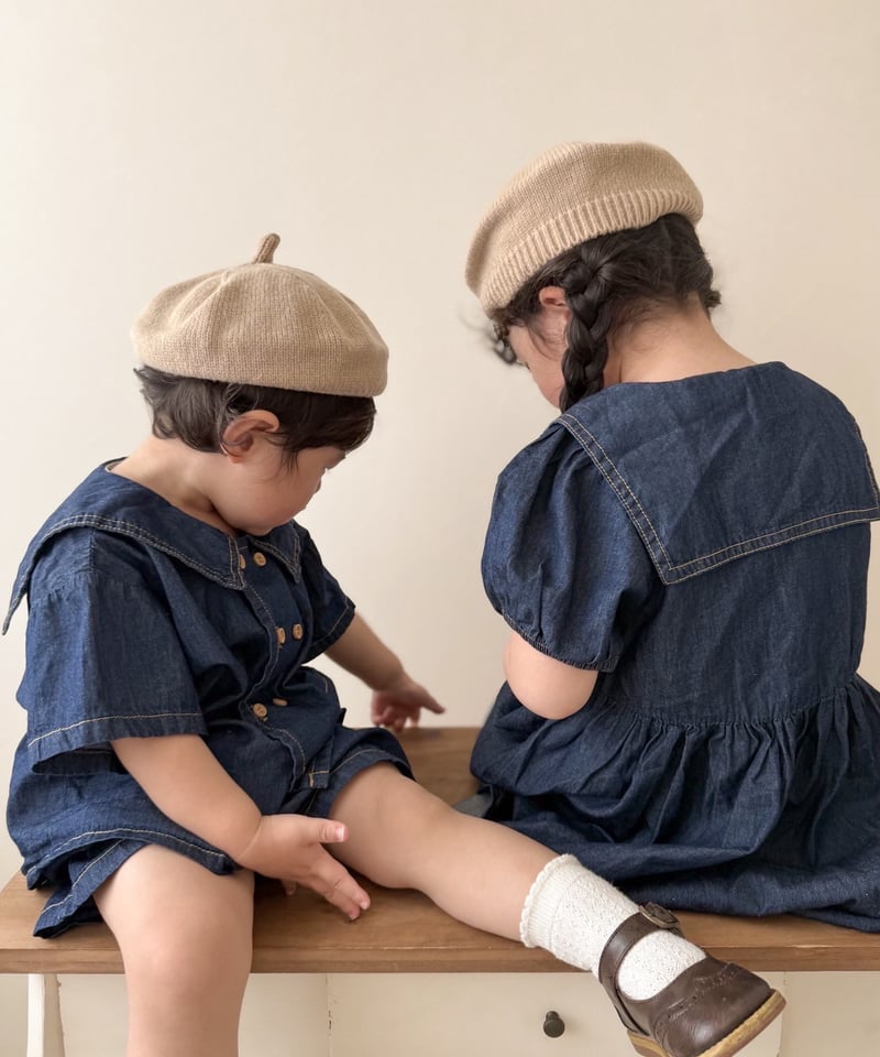再入荷【即納】marin denim set up | heure ( ウール ) 海外子供