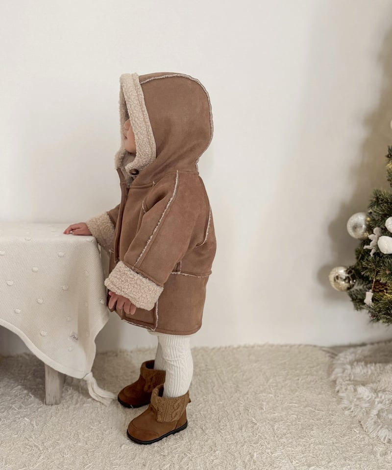 即納】 caramel boa coat | heure ( ウール ) 海外子供服セレクト