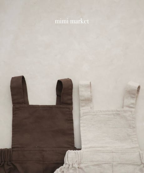 【即納】 linen suspender pants