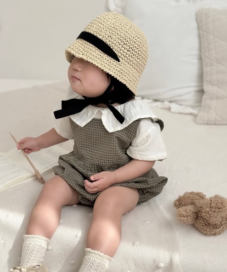 【即納】 ola check rompers