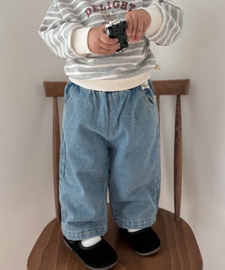 【即納】 soft denim pants