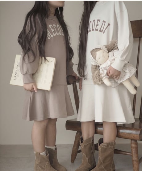 【即納】logo sweat onepiece