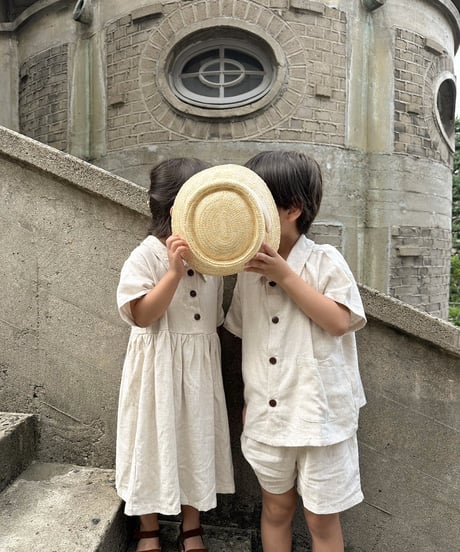 【即納】wrincle linen onepiece