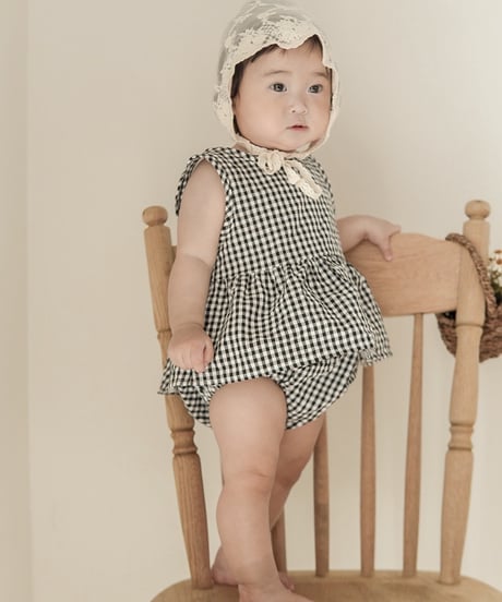 【即納】  bebe gingham check set up