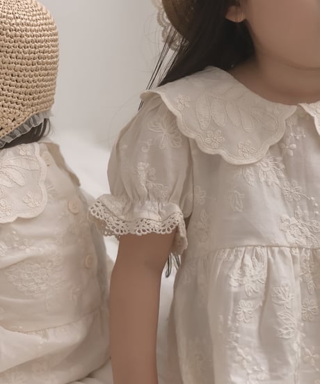 【即納】  blanc flower rompers
