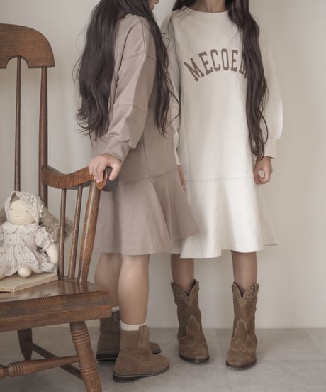 【即納】logo sweat onepiece