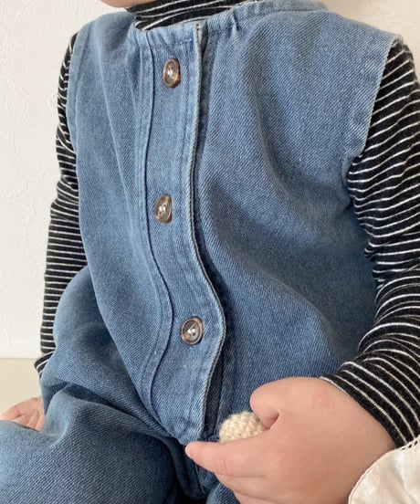 【 即納】denim jump suit