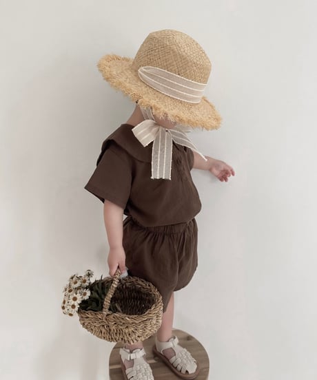 【即納】 linen sailor blouse