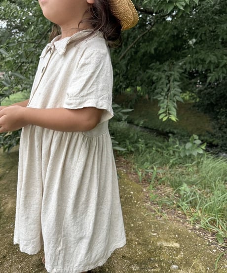 【即納】wrincle linen onepiece