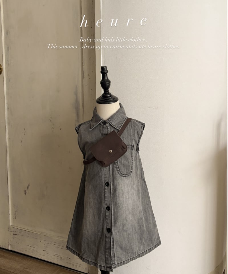 即納】 sleeveless black denim onepiece | heure (