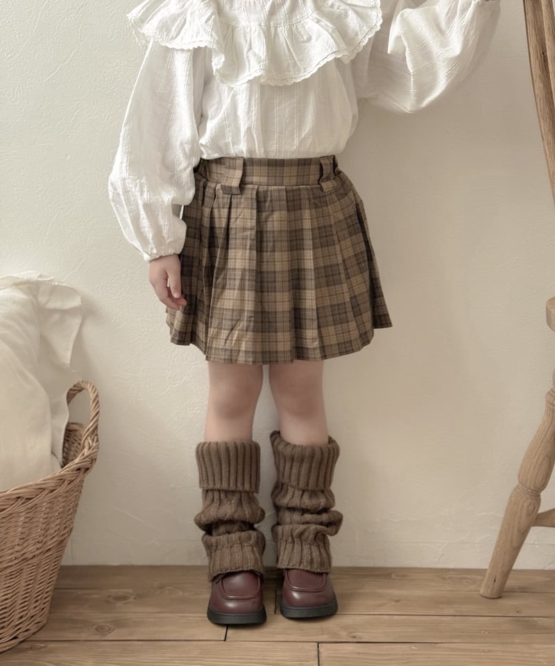 即納】check pleats skirt | heure ( ウール ) 海外子供服セレク 即納】check pleats skirt | heure ( ウール ) 海外子供服セレク
