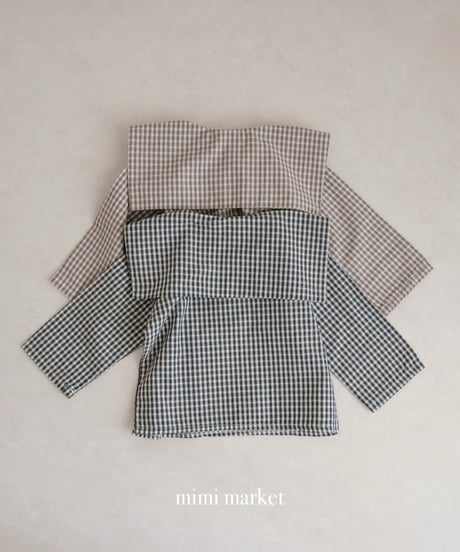【即納】check sailor blouse