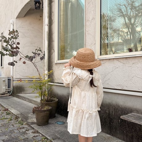 再入荷【即納】lace collar onepiece