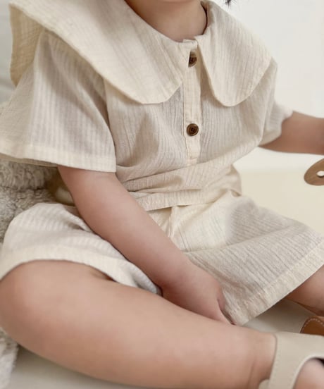 【即納】 linen sailor blouse