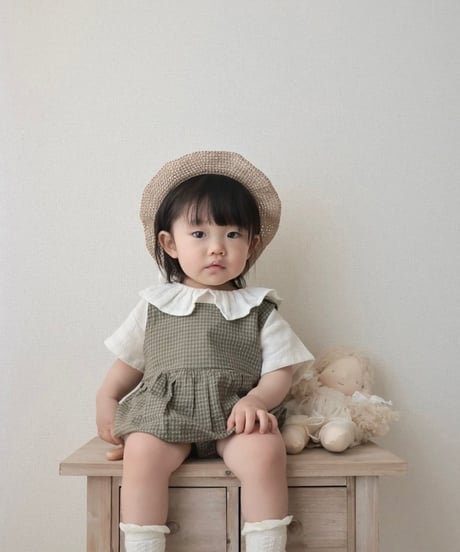 【即納】 ola check rompers