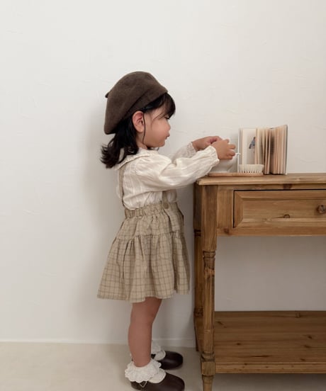 【即納】  volume collar blouse