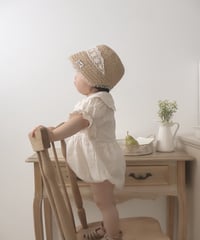 【即納】  blanc flower rompers