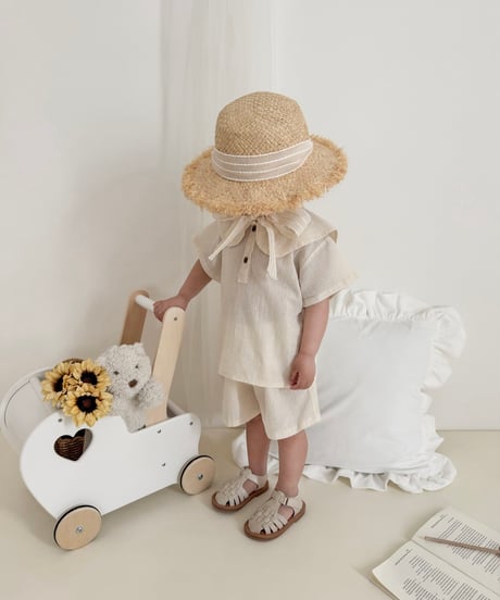 【即納】 linen sailor blouse