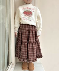 【即納】 check tiered skirt