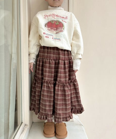 【即納】 check tiered skirt