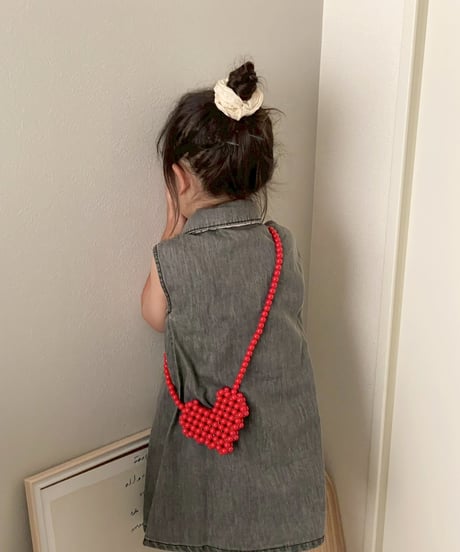【即納】 sleeveless black denim onepiece
