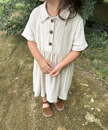 【即納】wrincle linen onepiece