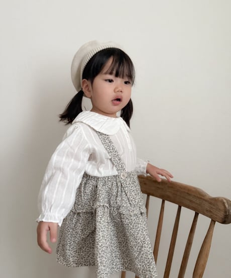 【即納】  volume collar blouse