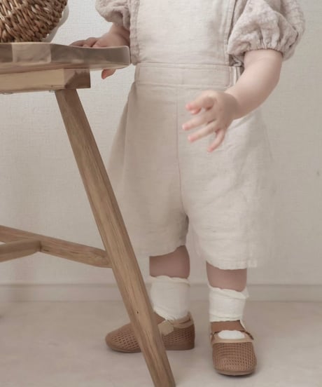 【即納】 linen suspender pants