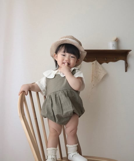 【即納】 ola check rompers