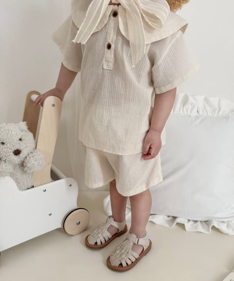 【即納】 linen sailor blouse