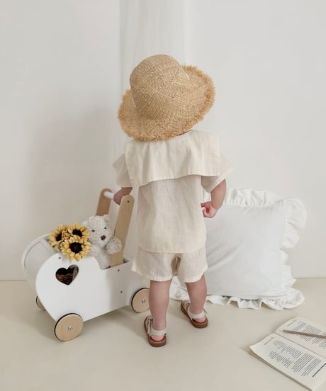 【即納】linen short pants