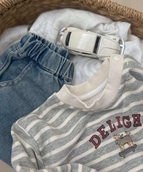 【即納】 soft denim pants
