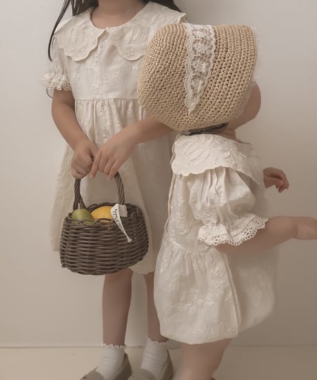 【即納】  blanc flower rompers