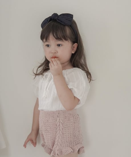 再入荷 【即納】 knit frilled hem bloomer ( ivory / pink )