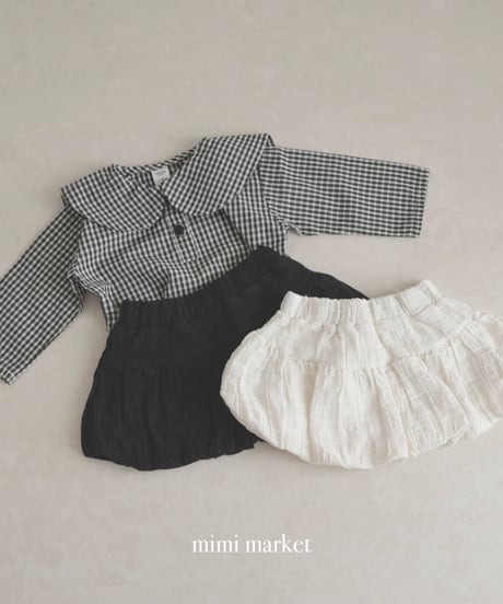 【即納】check sailor blouse