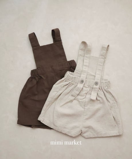【即納】 linen suspender pants