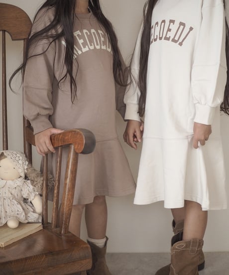 【即納】logo sweat onepiece