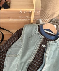 【再入荷】 washed denim vest