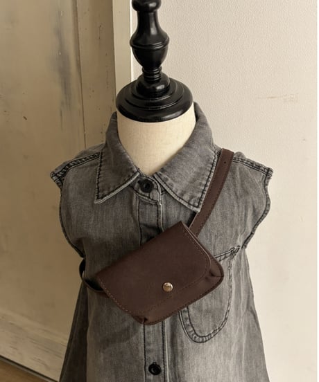 【即納】 sleeveless black denim onepiece