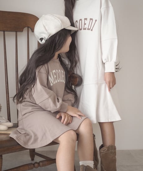 【即納】logo sweat onepiece
