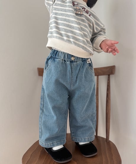 【即納】 soft denim pants