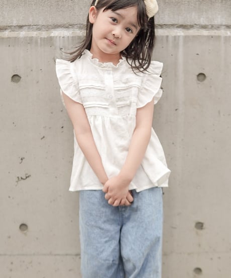 【即納】 lace pintuck blouse