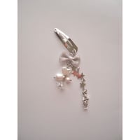 dot ribbon hairpin:white rabbit