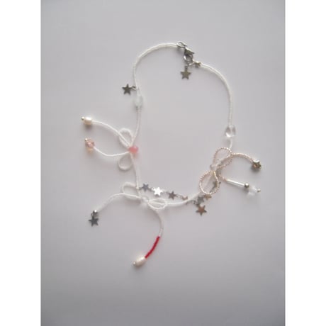 beads ribbon necklace:★