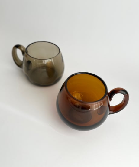 Mug｜ガラスのマグカップ｜アンバー｜オリーブグリーン