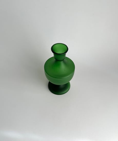 Vase｜グリーン｜フロストガラス｜フラワーベース